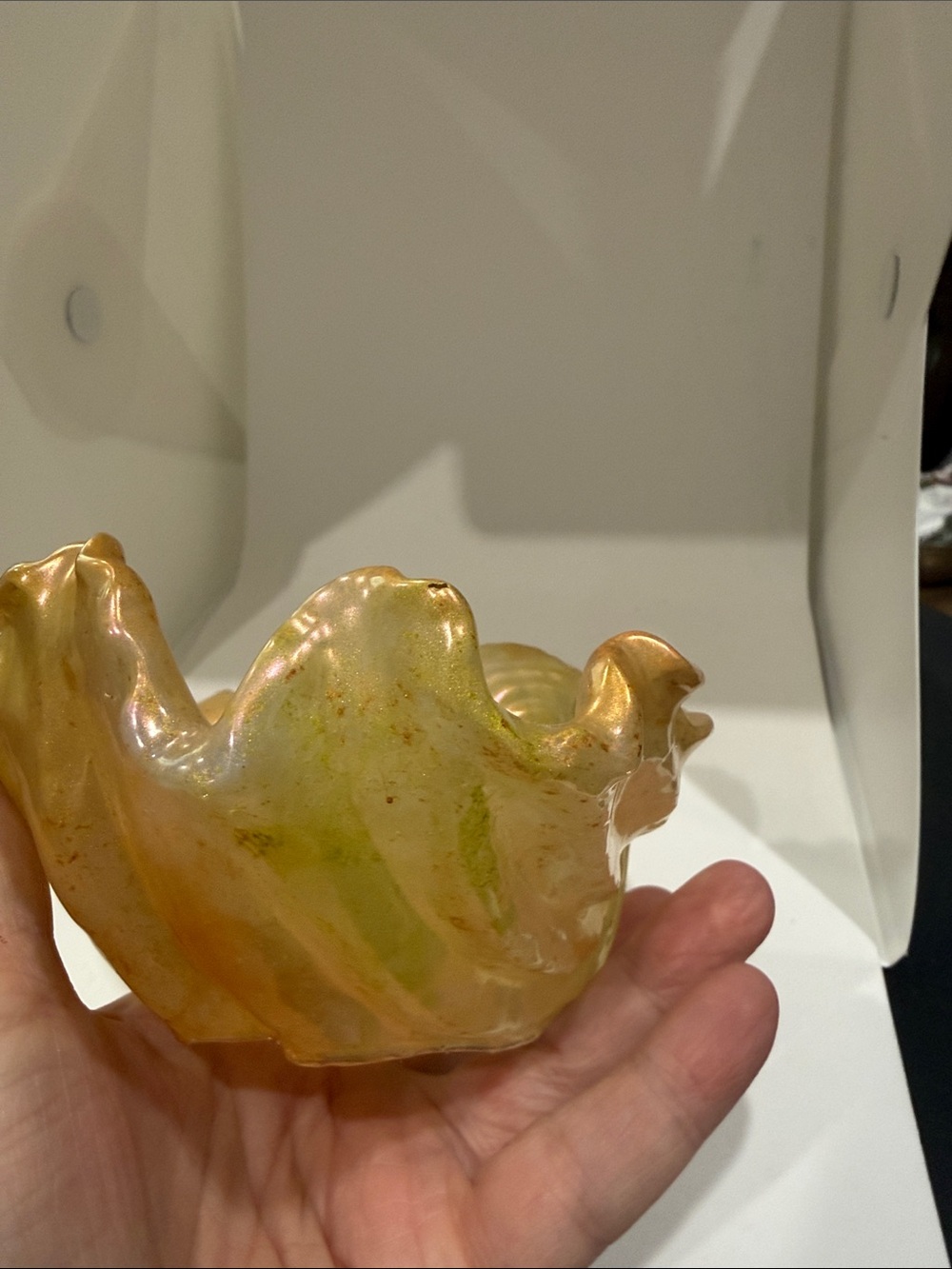 Iridescent Gold Resin Decorative Bowl - Home Art - Picture 5 of 11